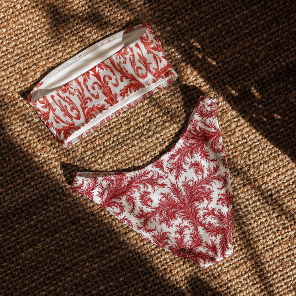 Royal Red Bandeau Bikini — Elegance Meets Waves