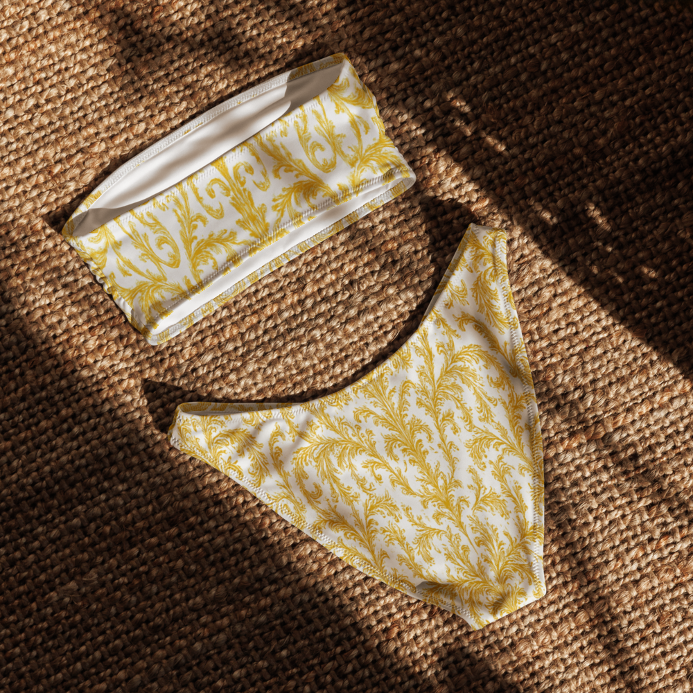 Golden Baroque Surf-Ready Bikini Bottom