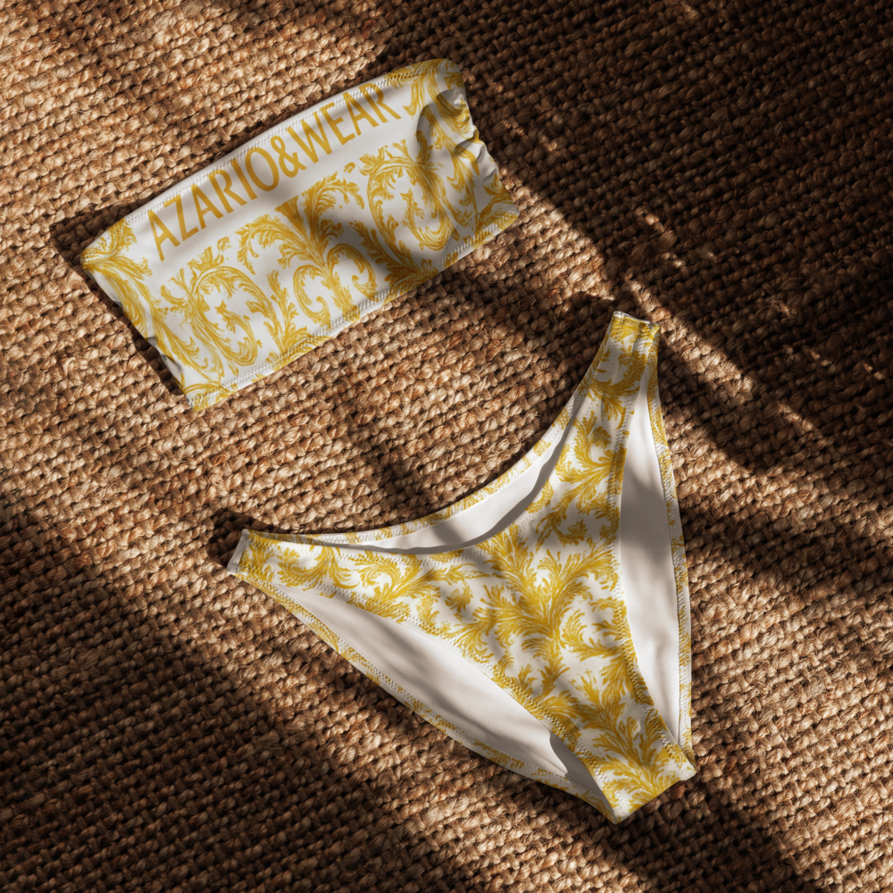 Golden Baroque Surf-Ready Bikini Bottom